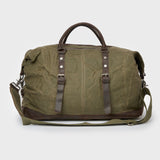 Image of the reverse of the Humber - Moss Green waxed cotton duffel bag/holdall