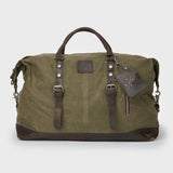 Humber Moss Green waxed cotton canvas and reclaimed leather holdall