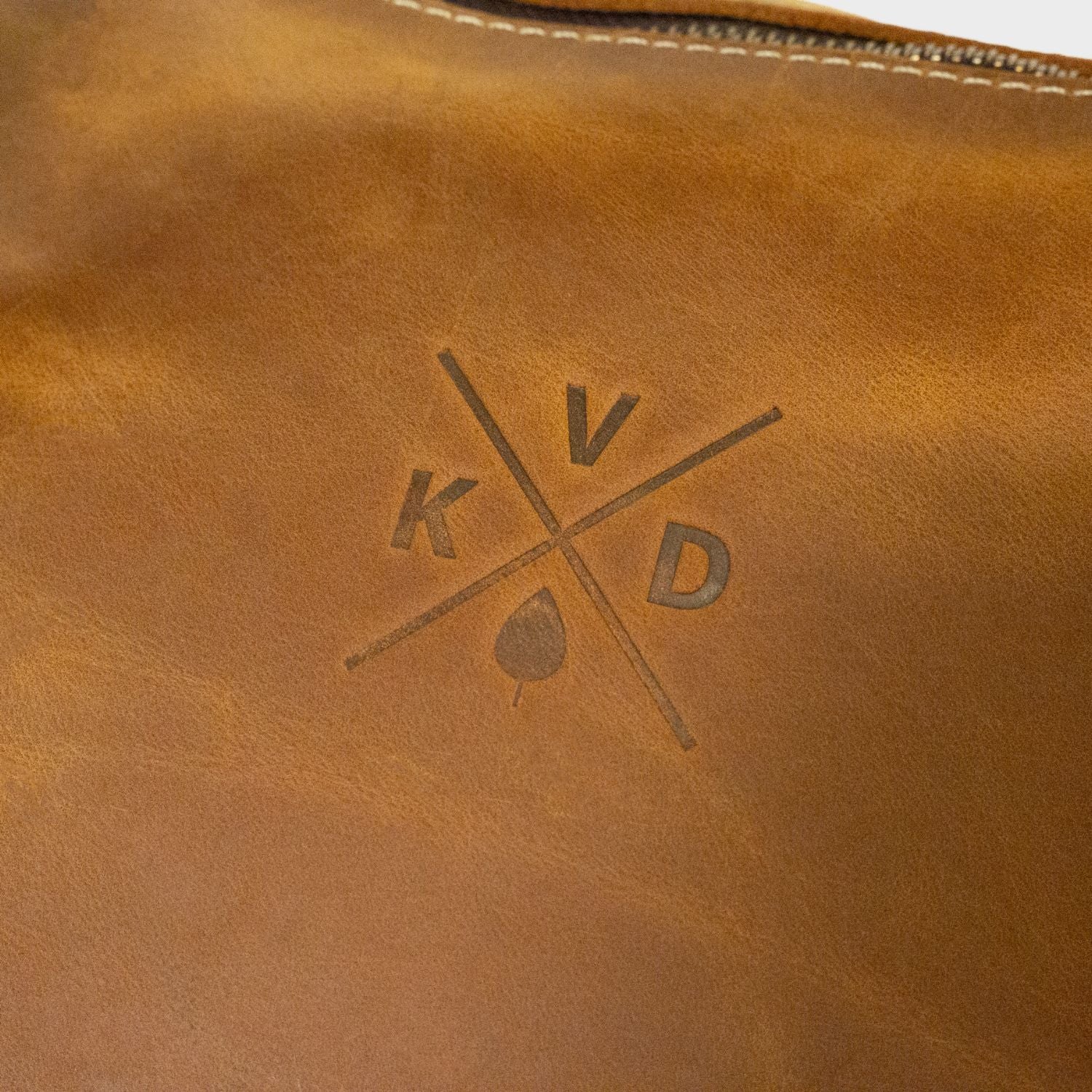 Close up of the embossed Kovered logo