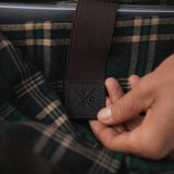 Elasticated laptop velcro pocket fastener with leather Kovered Logo