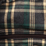 Tartan interior lining of messenger bag