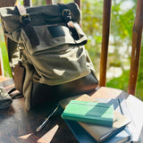 Taw 2.0 - Waxed Canvas Rolltop Backpack - Moss Green