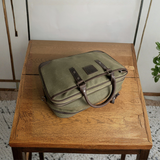 Anton - Waxed Canvas Messenger Bag - Moss Green