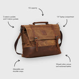 Mersey 2.0 - Waxed Canvas Messenger Bag - Tan