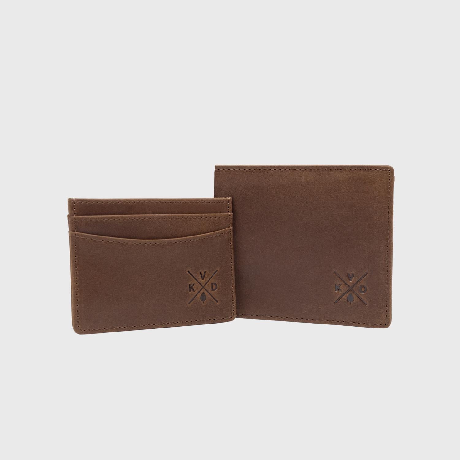 Ashford - Tan Leather Bifold Wallet alongside the matching Darwell Leather Card Holder.