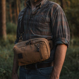 Dane - Waxed Canvas Sling Crossbody Bag - Tan