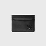 Darwell Leather - Black card holder in a slimline design with leather Kovered logo badge on the front.