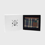 Tartan - Darwell leather card holder elegantly packaged within a Kovered signature gift box.