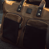 Derwent - Waxed Canvas Messenger Tote Bag - Tan