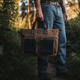 Derwent - Waxed Canvas Messenger Tote Bag - Tan