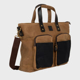 Derwent - Waxed Canvas Messenger Tote Bag - Tan