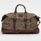 Kovered moss green Humber holdall duffle bag made from waxed canvas and reclaimed leather front view#colour_moss-green