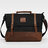 Mersey 2.0 - Waxed Canvas Messenger Bag - Black