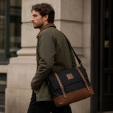 Mersey 2.0 - Waxed Canvas Messenger Bag - Black