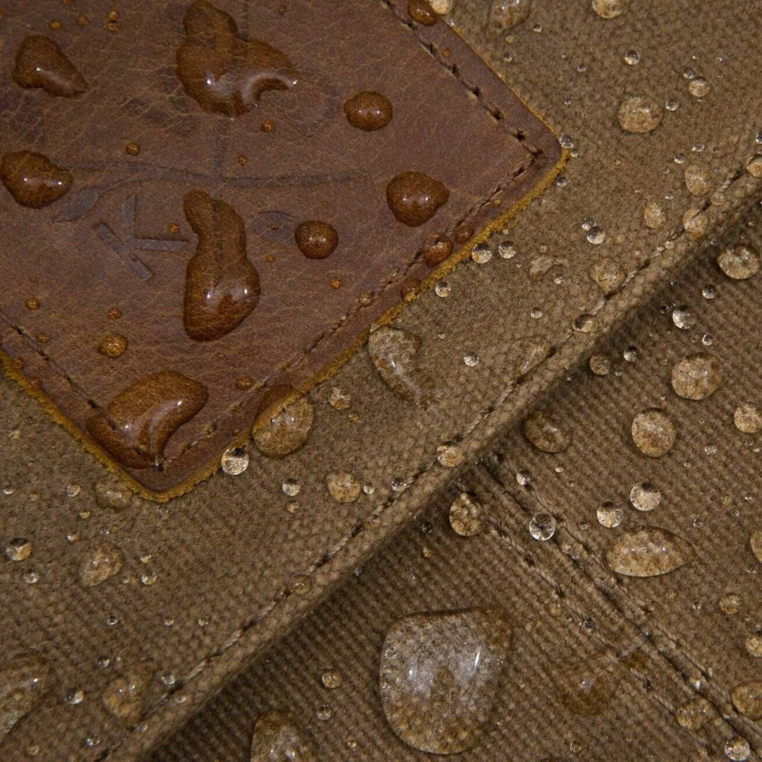 Kovered Mersey messenger bag water resistant detail in brown#colour_tan