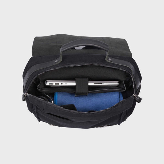 Kovered Tamar black backpack interior with laptop pocket#colour_black