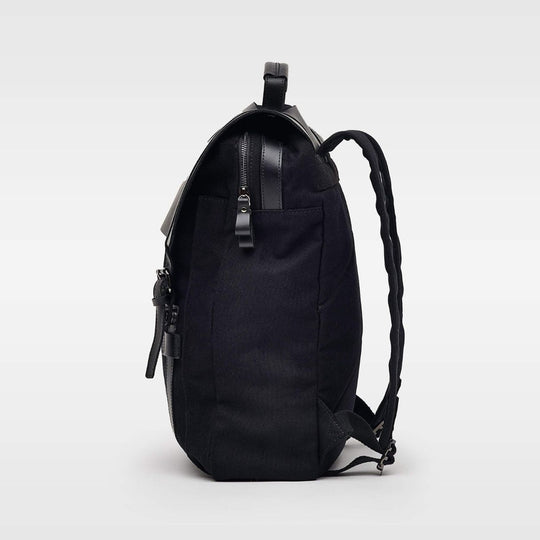Kovered Tamar black reclaimed leather sustainable backpack#colour_black