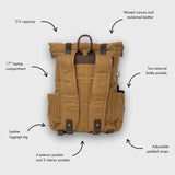 Taw 2.0 - Waxed Canvas Rolltop Backpack - Tan