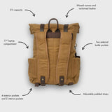 Taw 2.0 - Waxed Canvas Rolltop Backpack - Tan