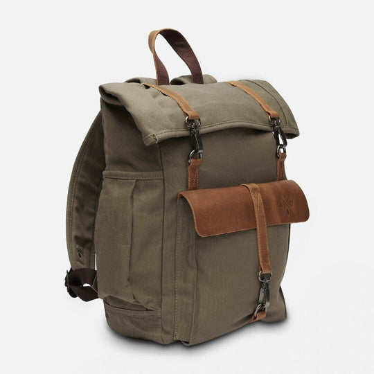 Kovered Tay backpack 45 degree angle view#colour_taupe