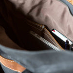 Kovered Thames black rucksack interior view of laptop pocket#colour_black