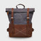 Thames waxed canvas and reclaimed leather grey backpack#colour_grey