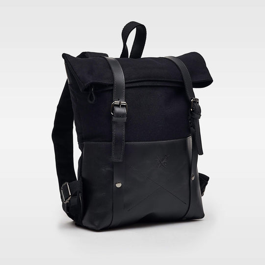 Kovered Witham black backpack angled view#colour_all-black