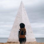 Kovered Witham black and brown canvas and leather backpack on female model#colour_black