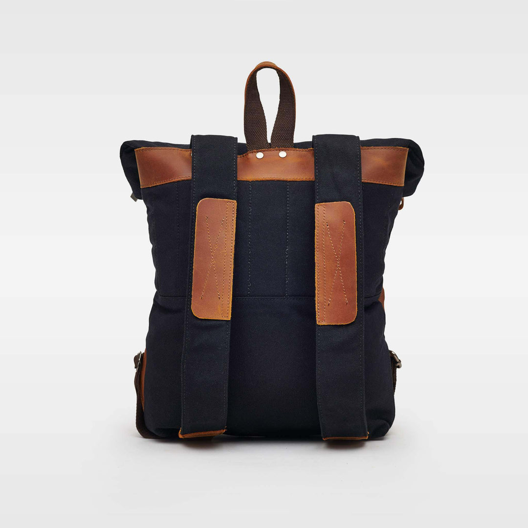 Witham black and tan backpack rear view#colour_black