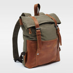 Kovered Witham moss green backpack angled view#colour_moss-green