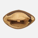 Witham tan canvas and leather backpack interior view of laptop pocket#colour_tan
