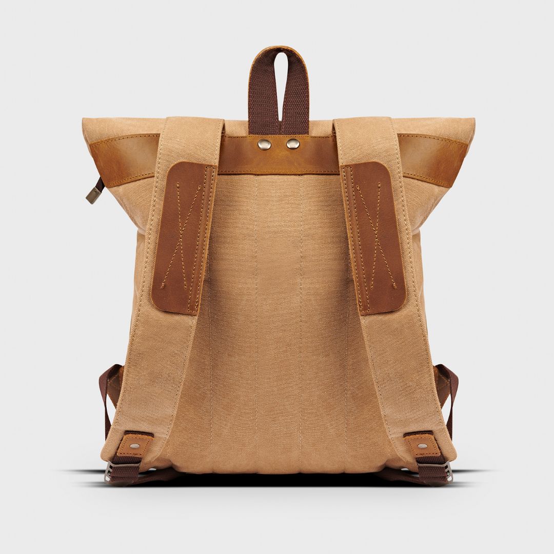 Witham beige and tan backpack rear view#colour_tan