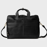 Black manifold leather messenger bag 