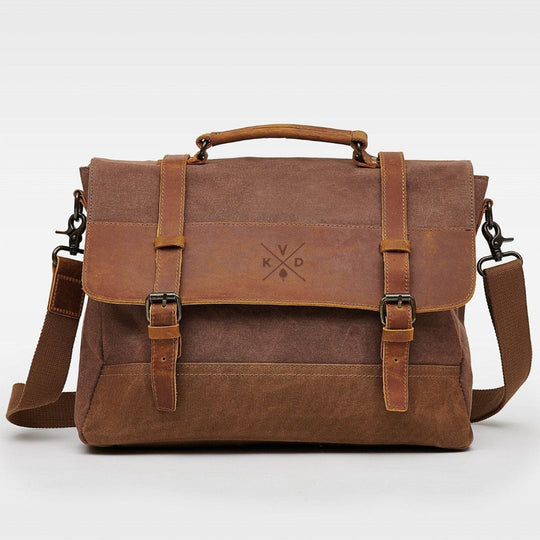 Medway brown messenger bag front view#colour_brown
