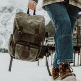 Roe - Waxed Canvas Adventure Backpack - Moss Green