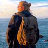 Roe - Waxed Canvas Adventure Backpack - Moss Green