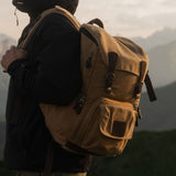 Roe - Waxed Canvas Adventure Backpack - Tan