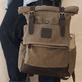 Taw 2.0 - Waxed Canvas Rolltop Backpack - Moss Green