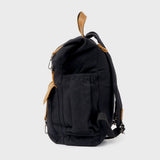 Side view of Tay backpack with side pockets.
