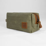 Tees 2.0 - Waxed Canvas Wash Bag - Moss Green