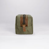 Tees 2.0 - Waxed Canvas Wash Bag - Moss Green