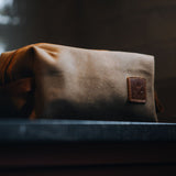 Tees 2.0 - Waxed Canvas Wash Bag - Tan