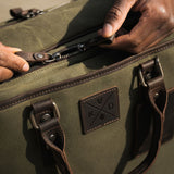 Anton - Waxed Canvas Messenger Bag - Green