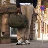 Anton - Waxed Canvas Messenger Bag - Green