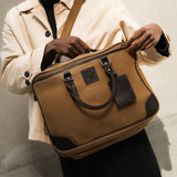 Anton - Waxed Canvas Messenger Bag - Tan