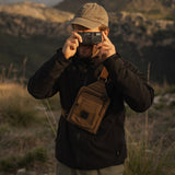 Tyne - Waxed Canvas Sling Crossbody Bag - Tan