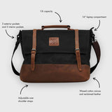 Mersey 2.0 - Waxed Canvas Messenger Bag - Black