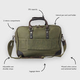 Anton - Waxed Canvas Messenger Bag - Green