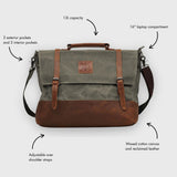 Mersey 2.0 - Waxed Canvas Messenger Bag - Taupe