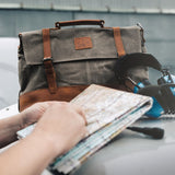 Mersey 2.0 - Waxed Canvas Messenger Bag - Taupe